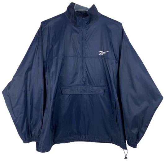 Reebok Jacket L Half Zip Pullover Windbreaker Front Waist Pocket Vented Back