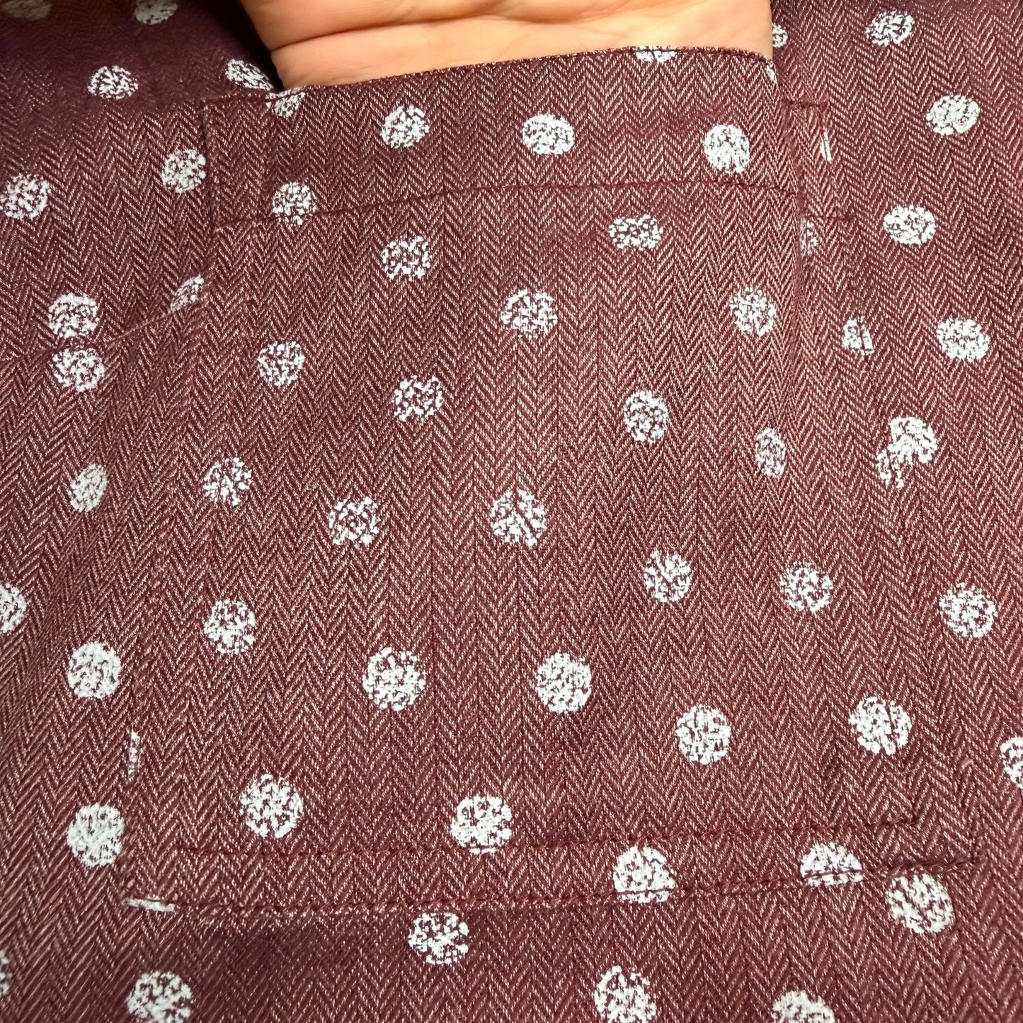 Columbia Shirt Out and About Burgundy Polka Dot Roll Tab Long Sleeve Button Up