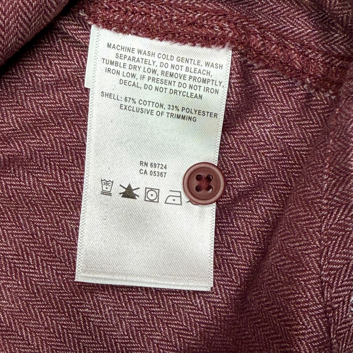 Columbia Shirt Out and About Burgundy Polka Dot Roll Tab Long Sleeve Button Up