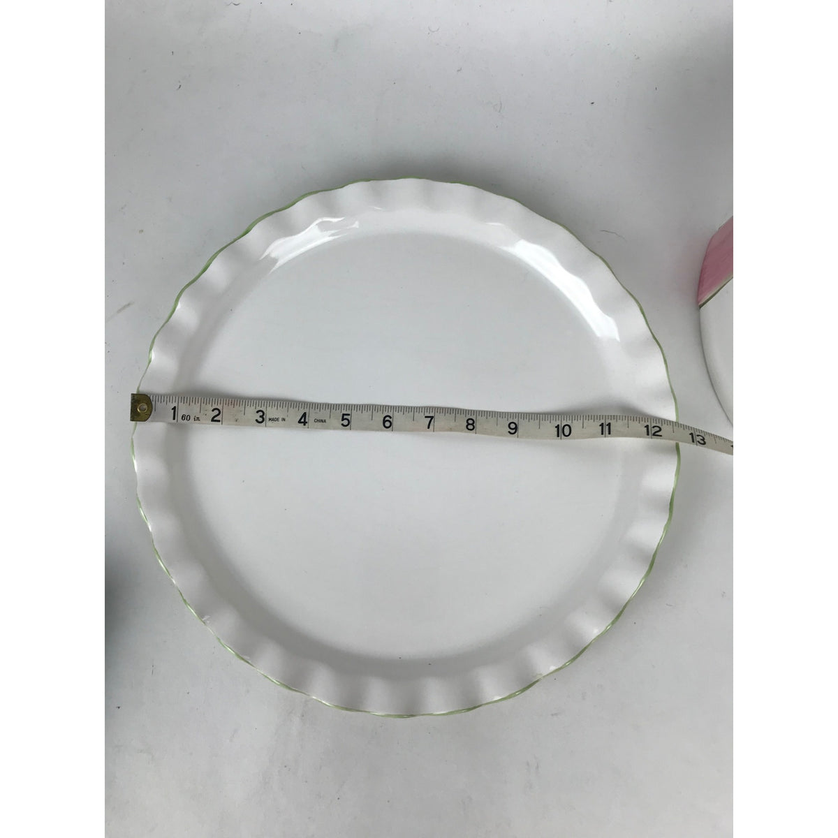 Vintage Alabaster Ribbons and Bows 1996 for Portugal Ceramics Cake Plate Cover