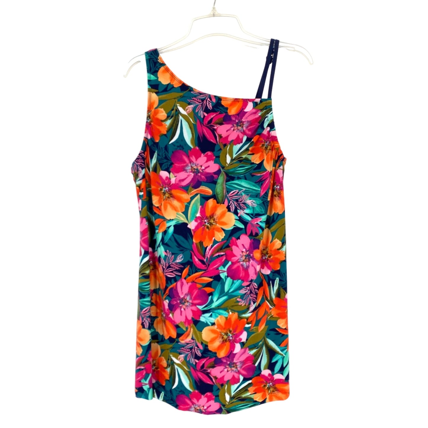 Mainstream 18W Swim Dress Floral Tropical Print Modest Full Coverage Molded Cups