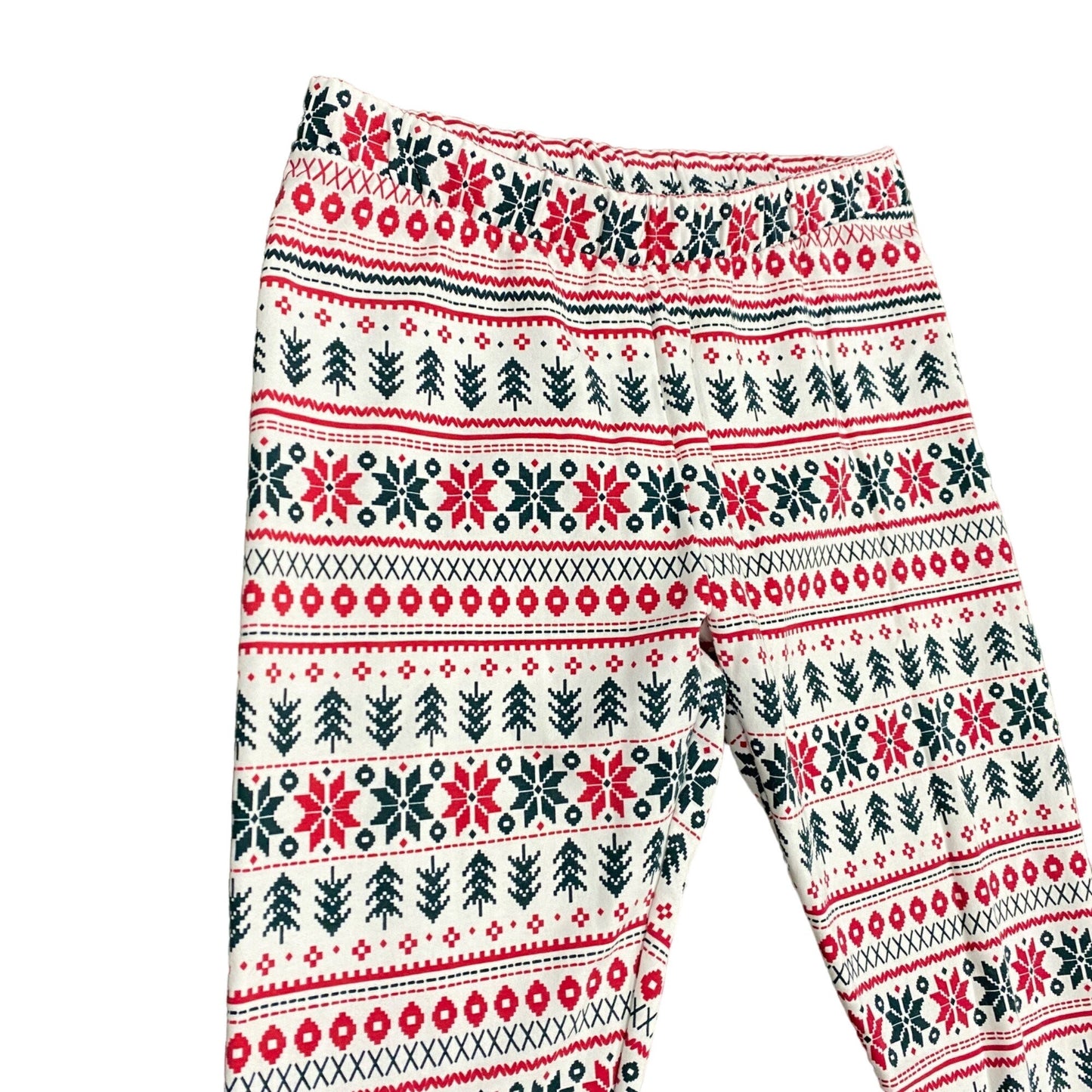 The Childrens Place Youth XXL Fairisle Christmas Leggings Red Green White Comfy