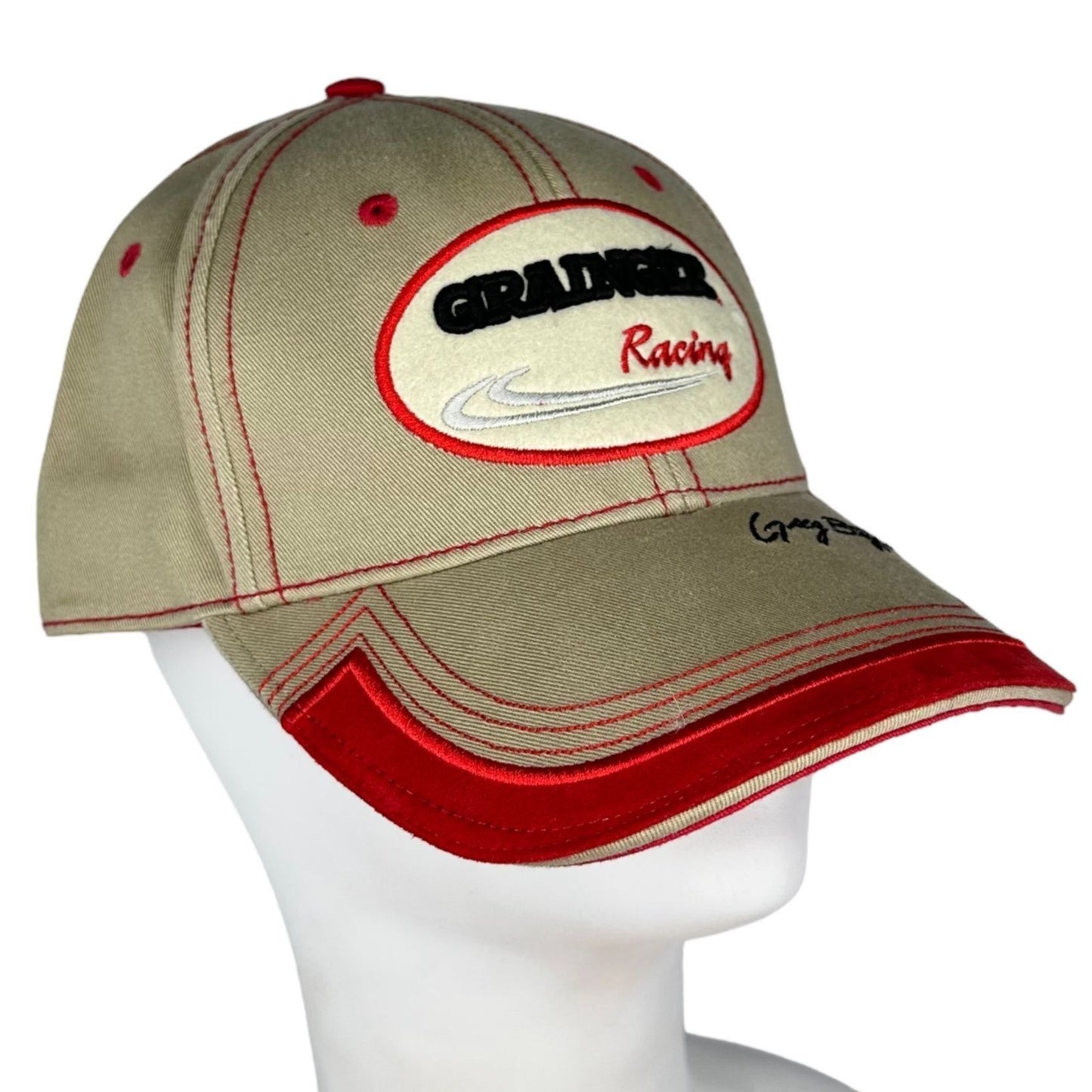 Team Caliber Greg Biffle #16 Grainger Racing Adjustable Baseball Cap Hat Tan Red