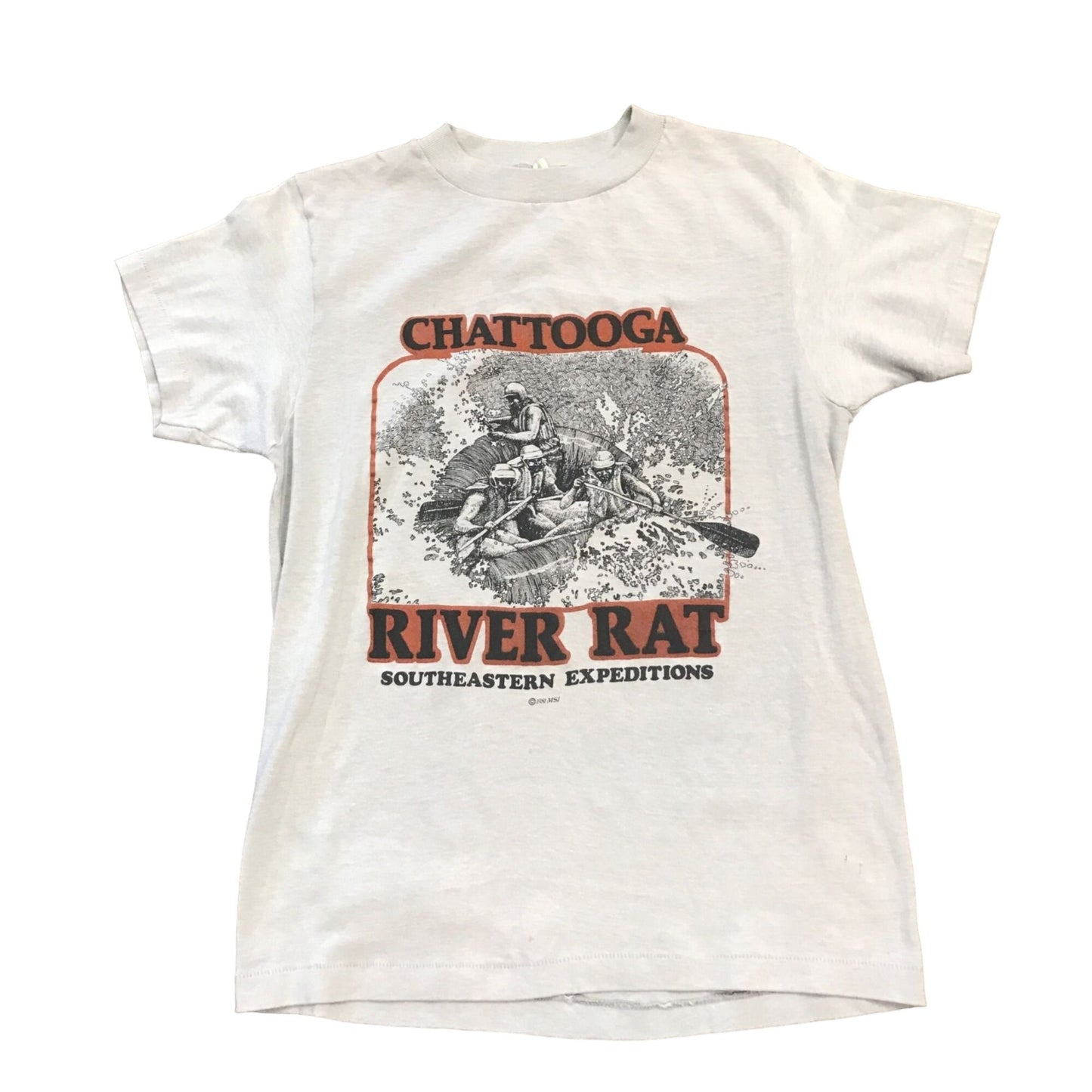 Vintage Teammates S White Chattooga River Rat Southestern Expeditions TShirt