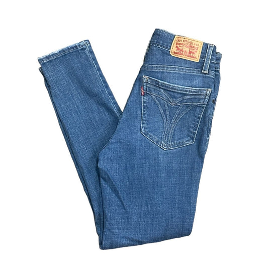 Levis 721 Womens 26 Distressed High Rise Stretch Denim Skinny Jeans