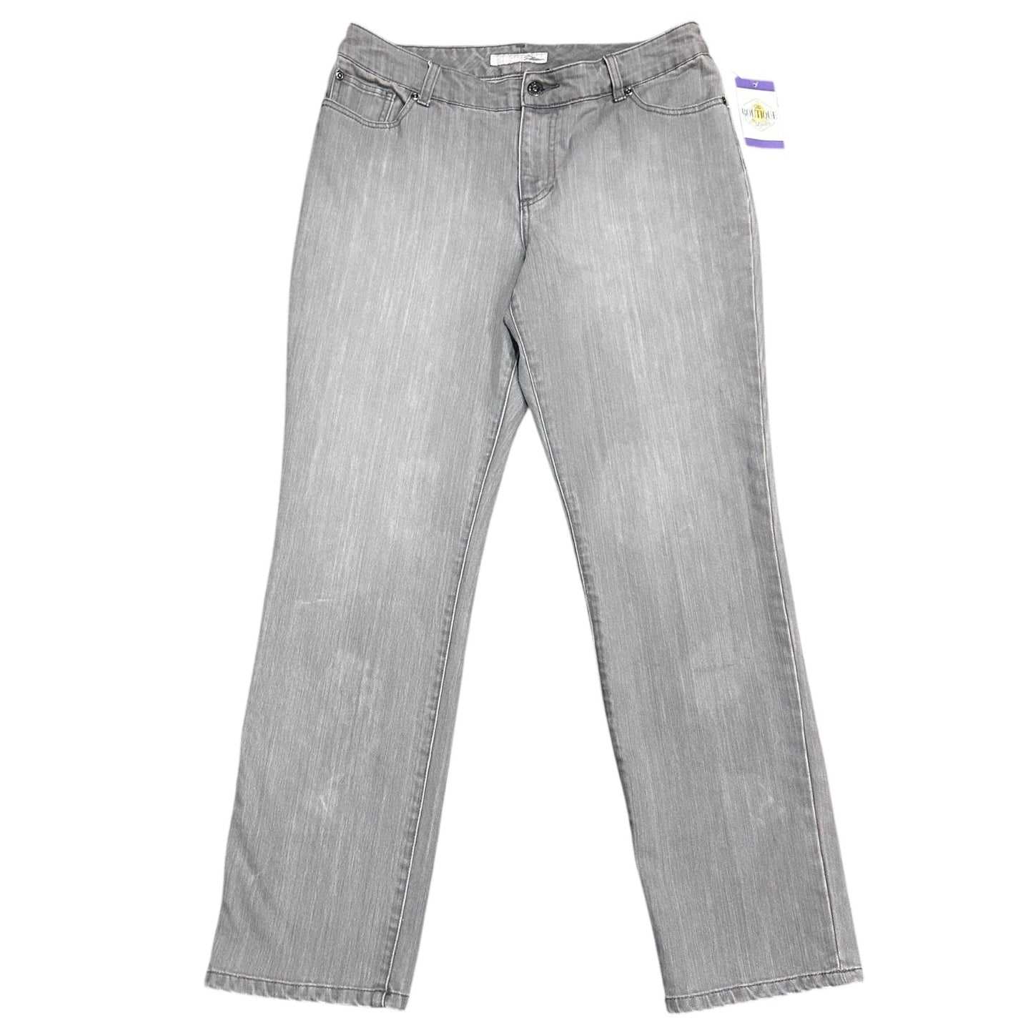 Vtg Chicos Platinum 2 Jeans Gray Straight Leg High Rise Minimalist Normcore L
