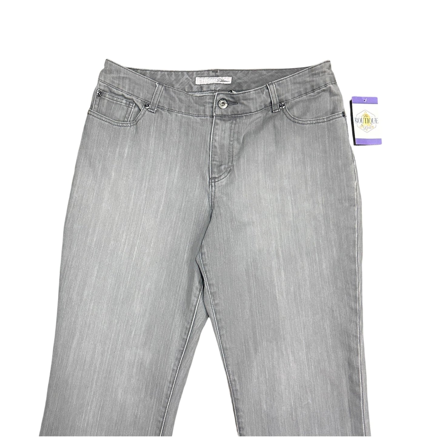 Vtg Chicos Platinum 2 Jeans Gray Straight Leg High Rise Minimalist Normcore L