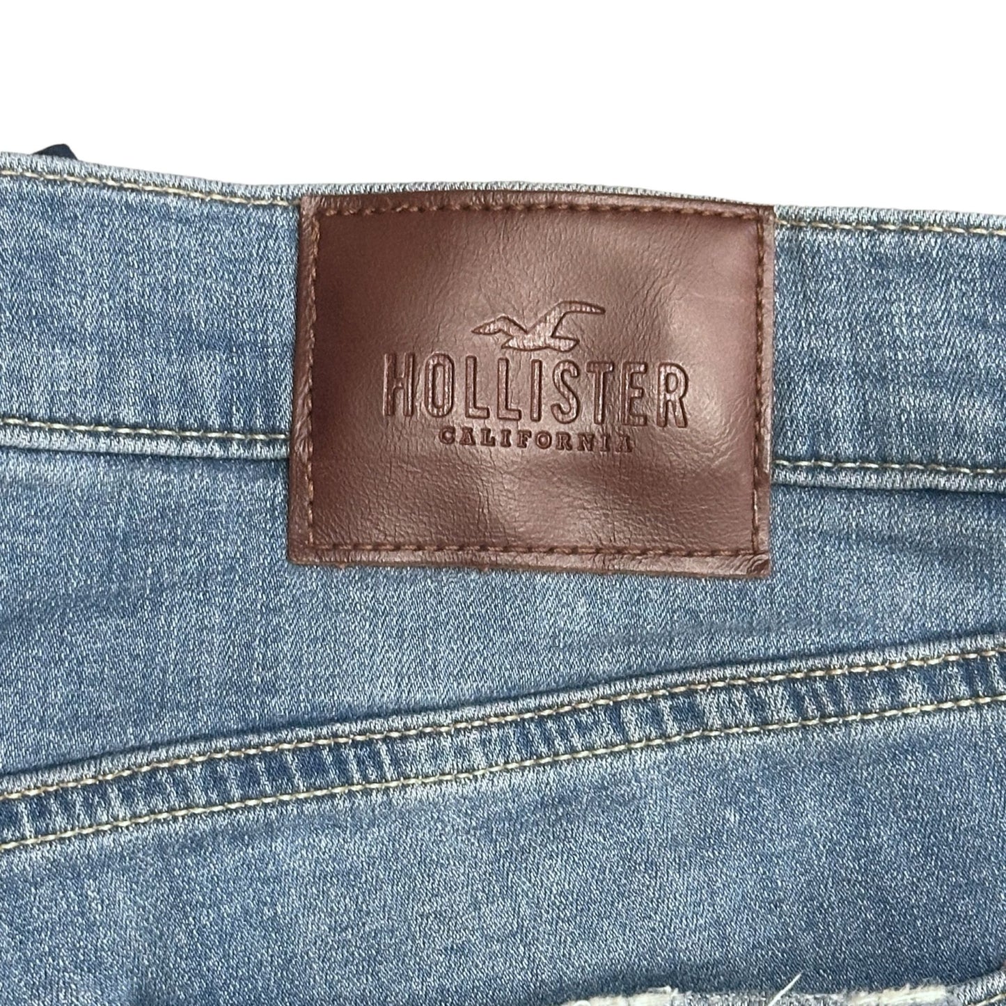 Hollister Mens 32x30 Blue Jeans Skinny Fit Advanced Stretch Distressed Ripped