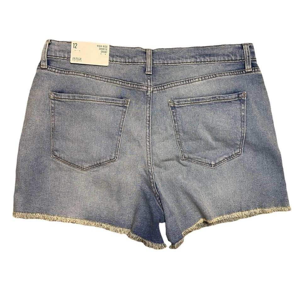 NWT ANA 12 High-Rise Denim Short 3.5" Inseam Stretch Blue Jean Shorts Lt Vintage