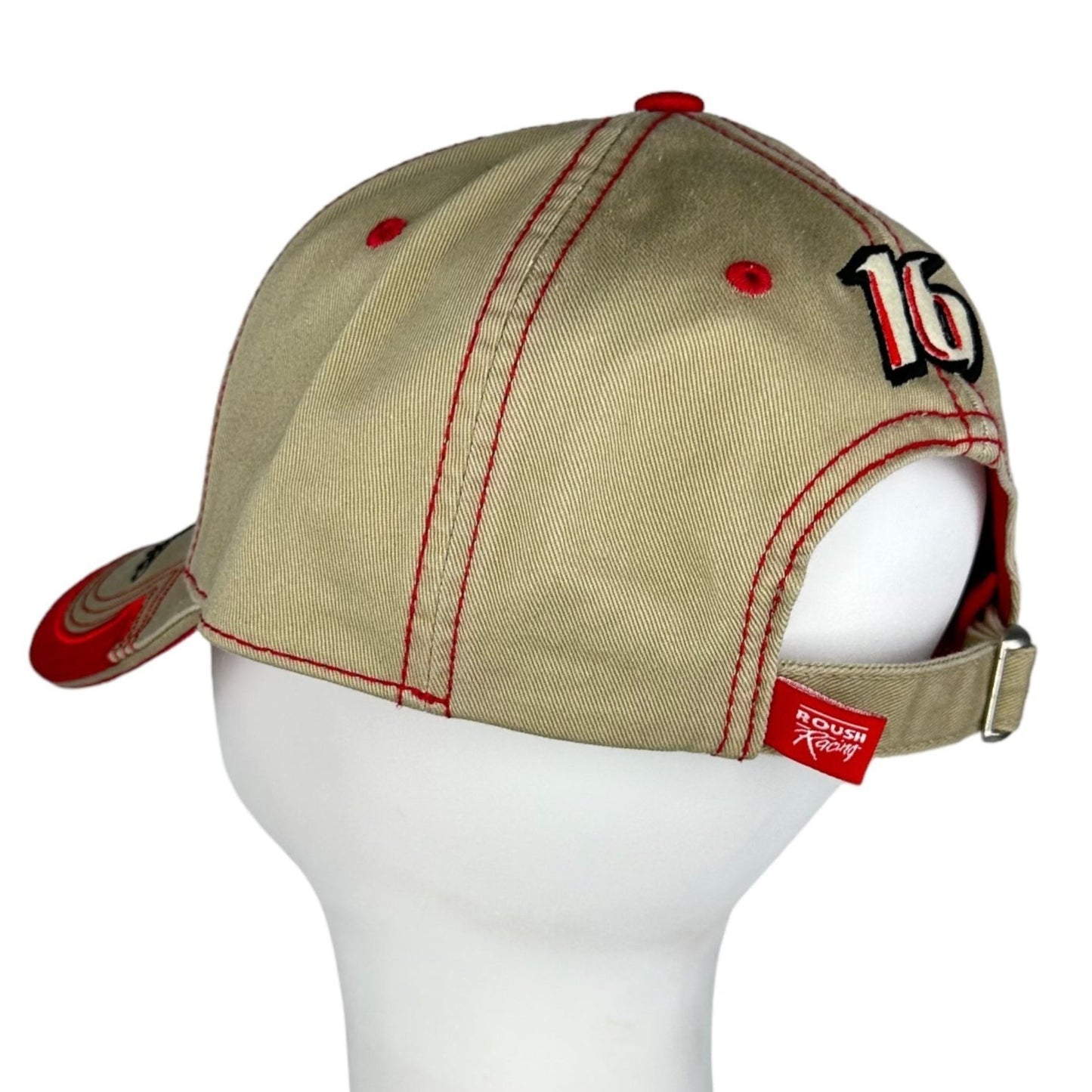 Team Caliber Greg Biffle #16 Grainger Racing Adjustable Baseball Cap Hat Tan Red