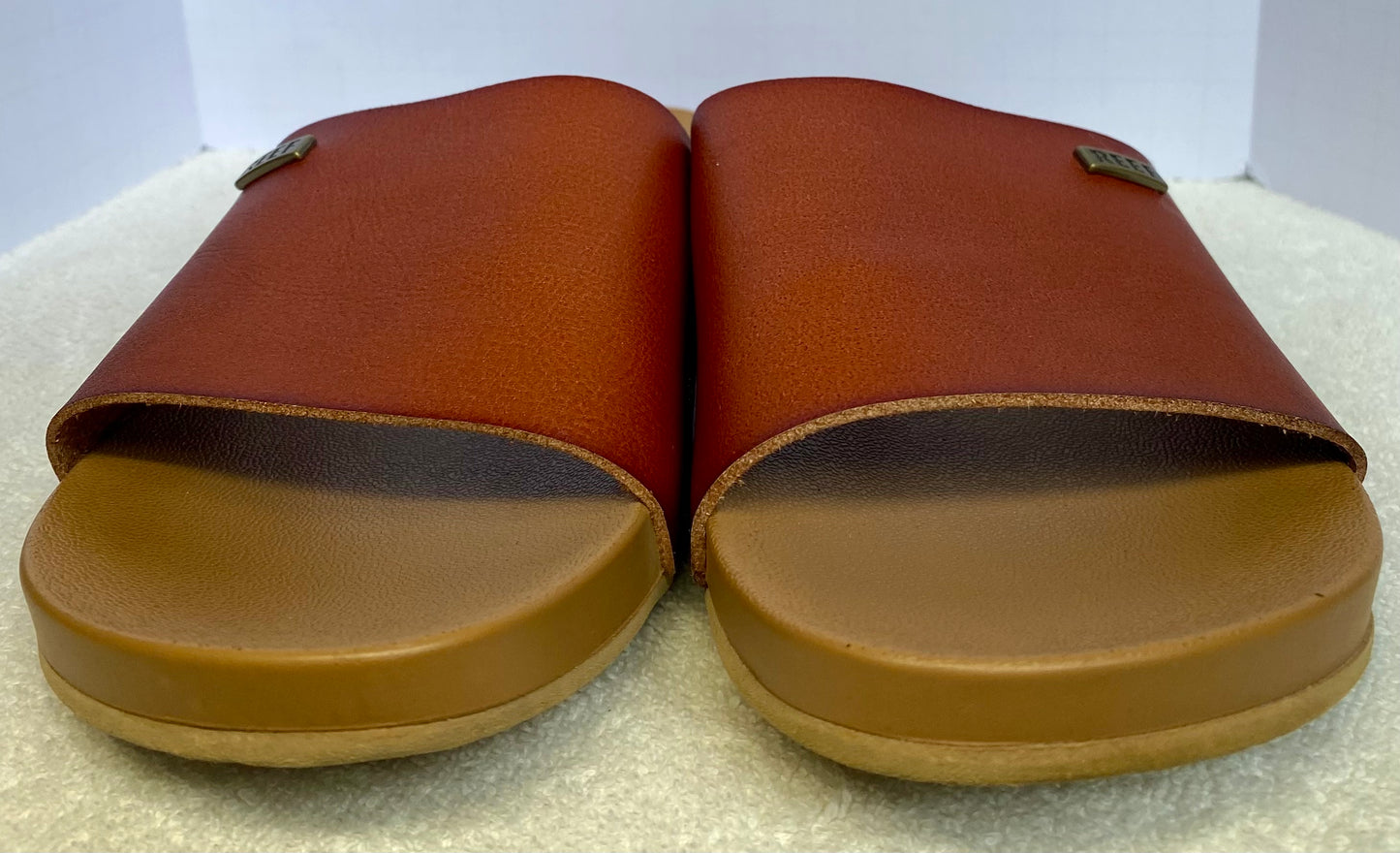 Reef Black Soft Vegan Leather Supportive Cushion Footbed Sandal Size 7