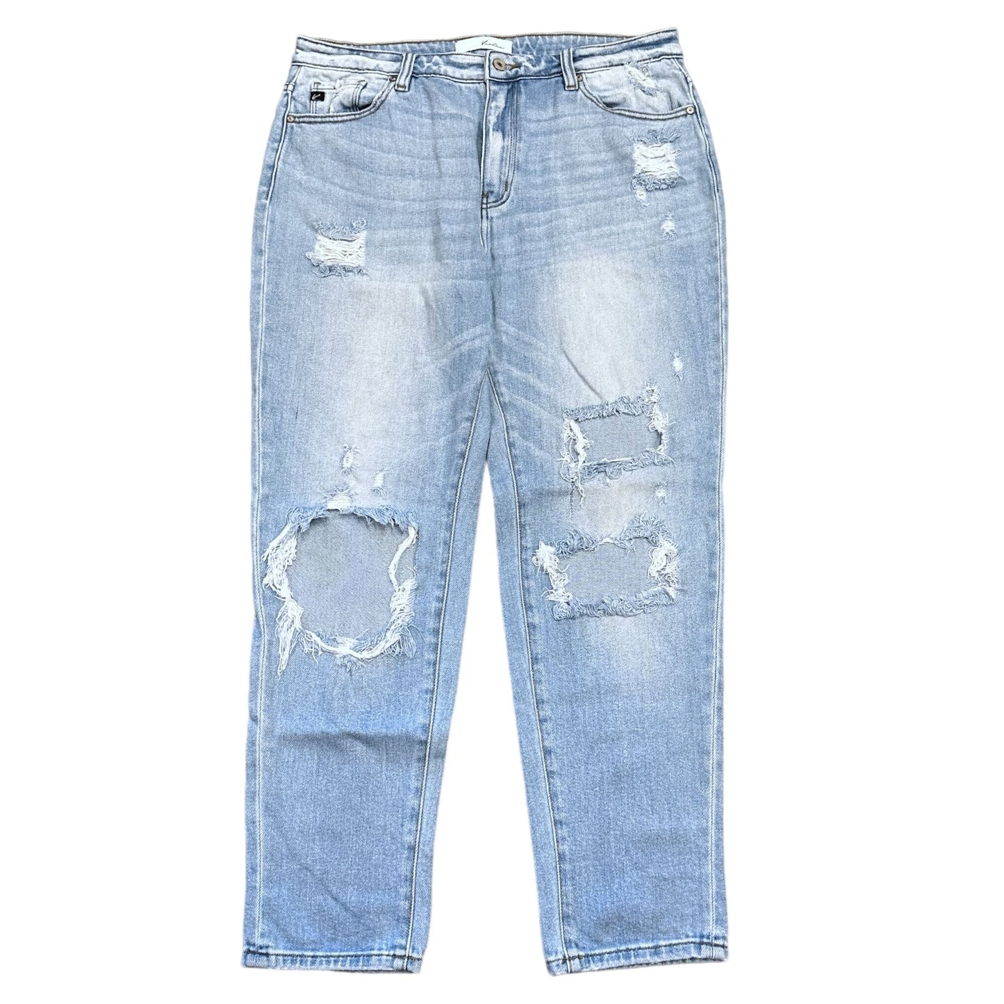 KanCan Greer Ultra High Rise Mom Jeans 11/29  Juniors Lt Wash Distressed KC9226M