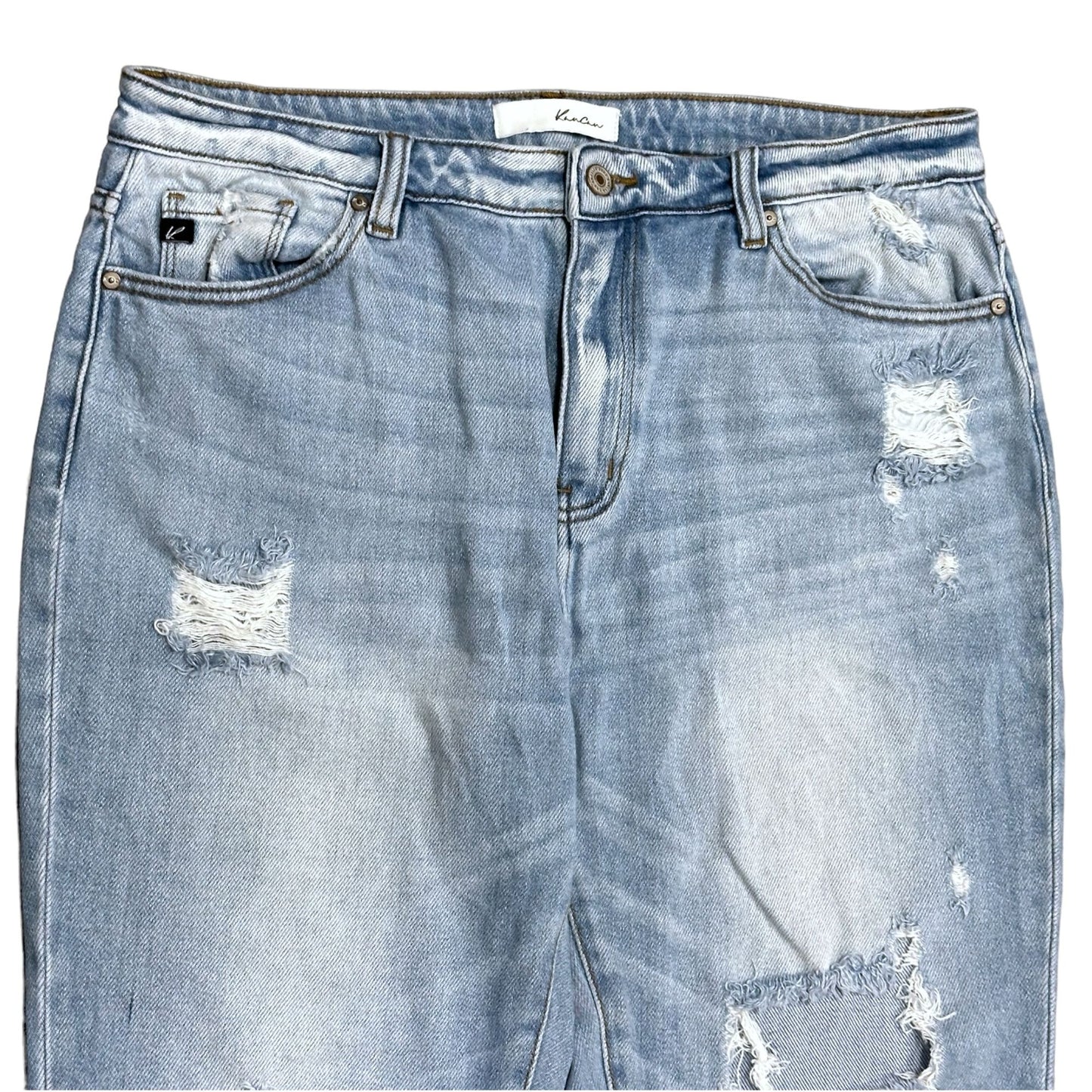 KanCan Greer Ultra High Rise Mom Jeans 11/29  Juniors Lt Wash Distressed KC9226M