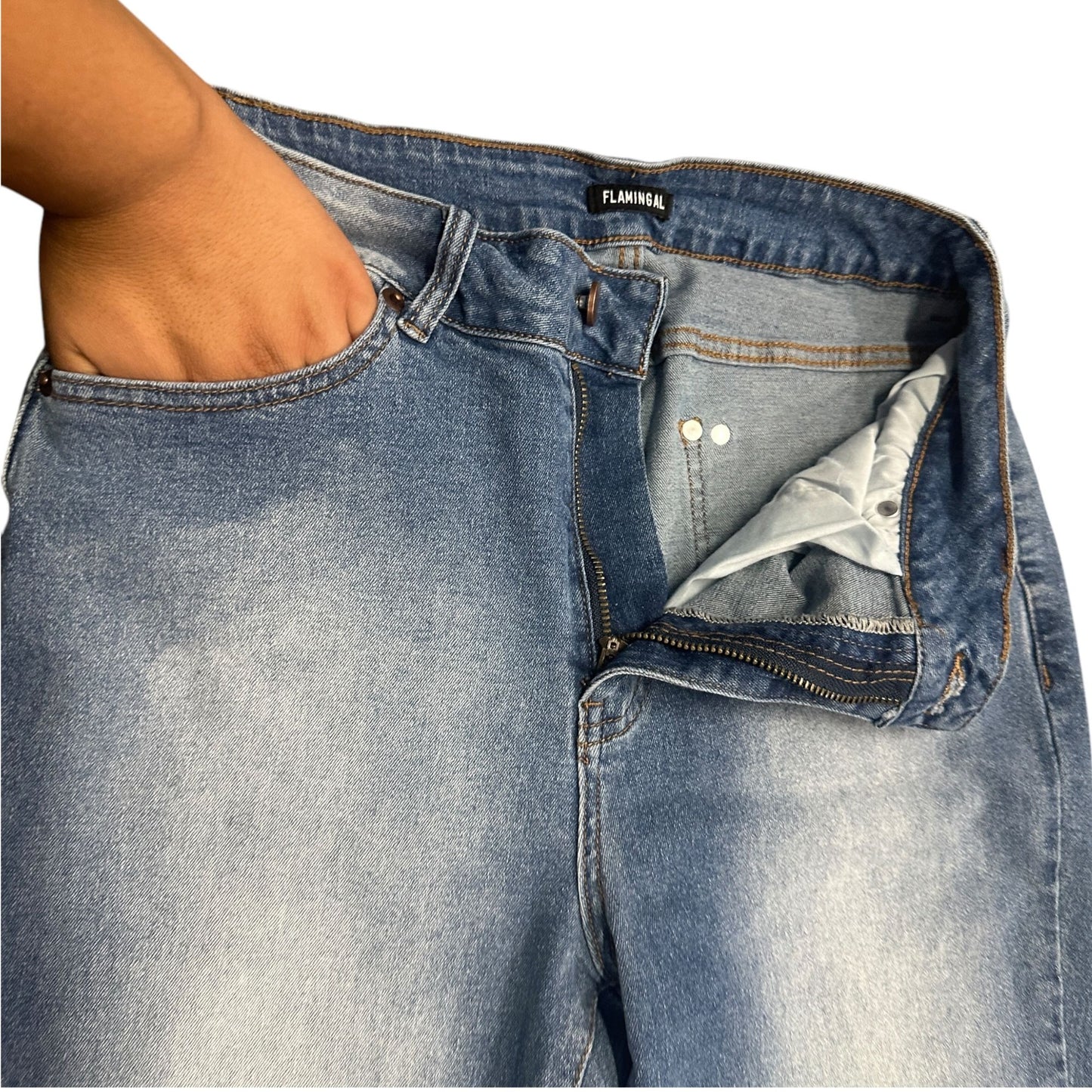 Flamingal Embroidered High Rise Flared Jeans Bull Floral Southwestern Womens S