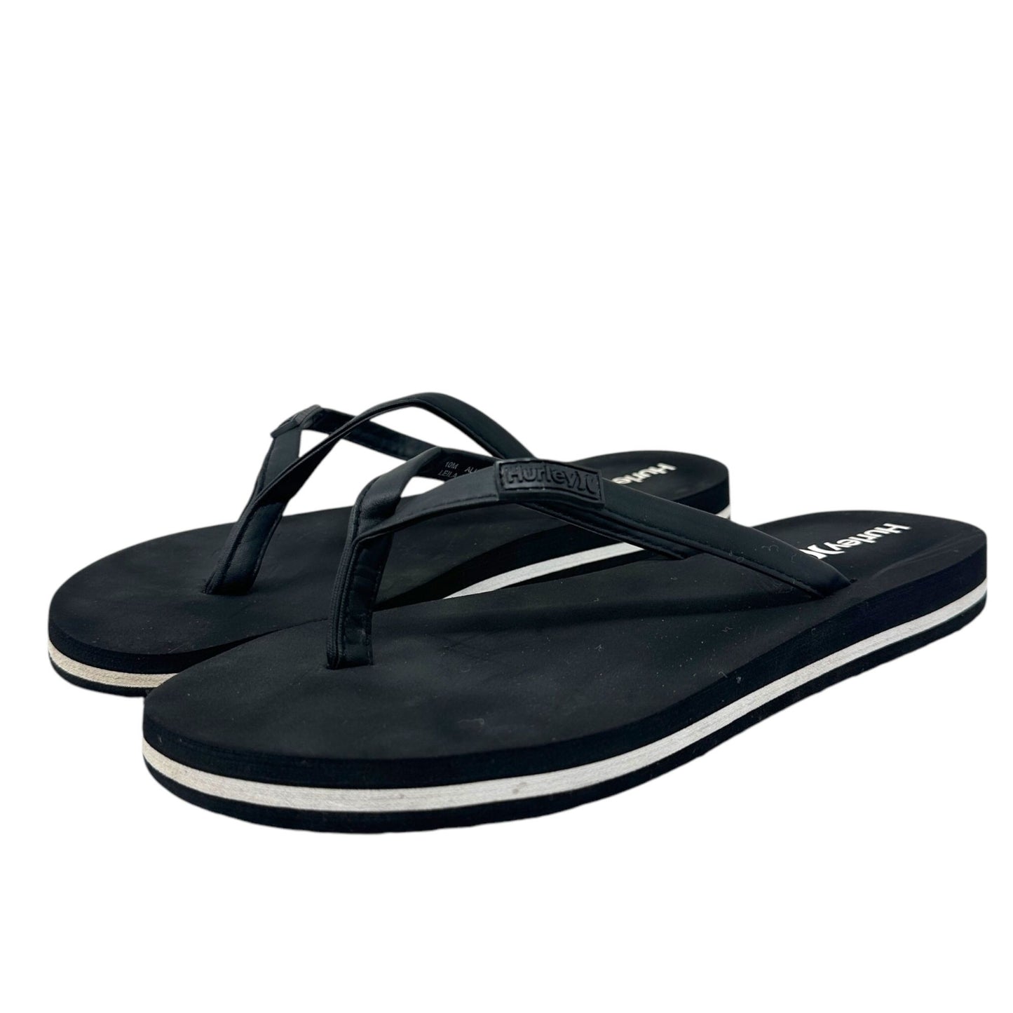 Hurley Leila Womens 10 Black Thong Sandals Flip Flops Slide On Comfort Cushioned