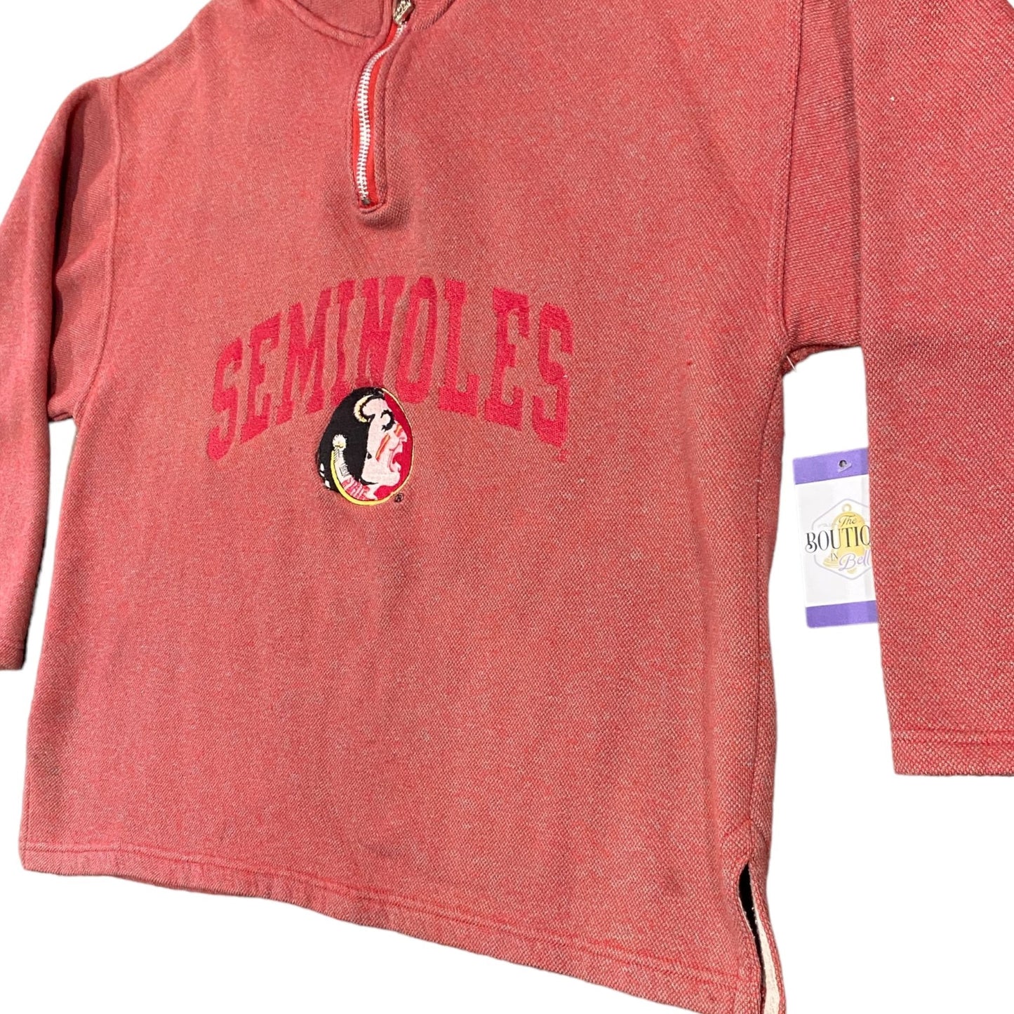 Vintage PRO PLAYER Womens XL Florida State Seminoles Quarter Zip Sweatshirt FSU