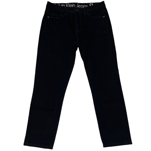 Calvin Klein Womens 8 Straight Leg Black Jeans Stretch 5 Pocket Logo Casual