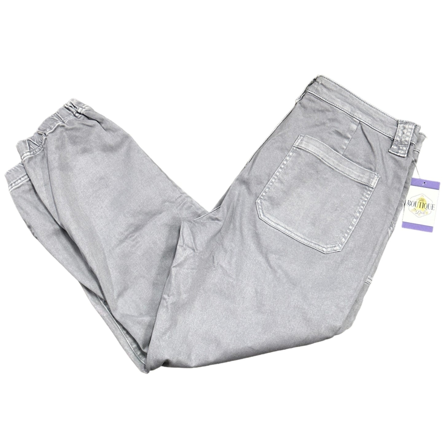 NWT KanCan 13/30 Gray Tatiana High Rise Joggers Stretch Zip Fly Tapered Slash