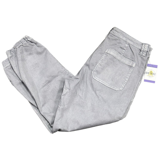 NWT KanCan 13/30 Gray Tatiana High Rise Joggers Stretch Zip Fly Tapered Slash