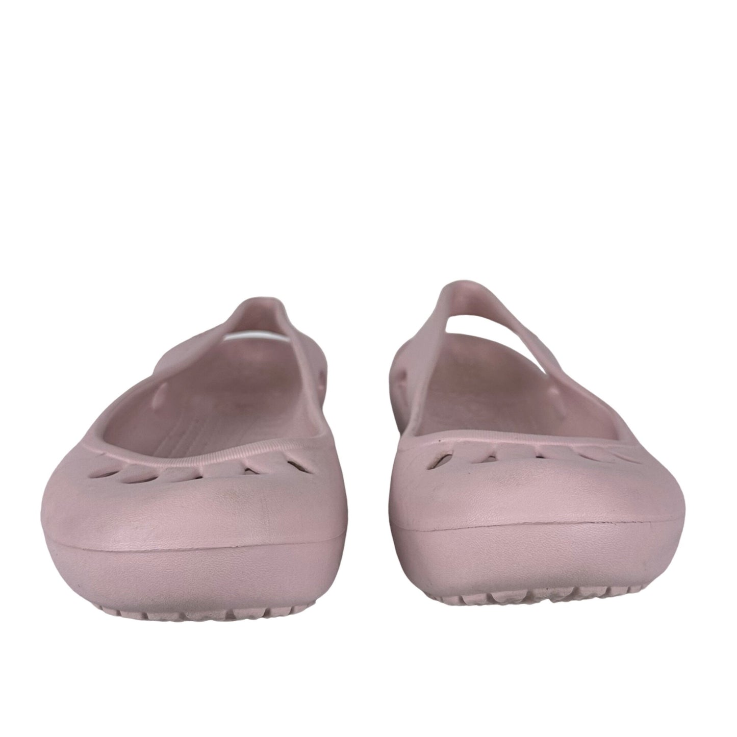 Crocs Malindi size 10 Pink Rubber Flats Slingback Closed Toe Comfort Shoe Sandal