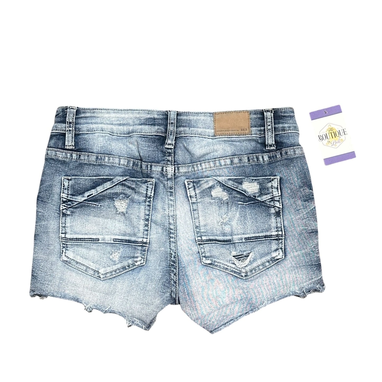 BKE Denim Victoria Womens 28 Distressed Jean Shorts Blue Frayed Hem