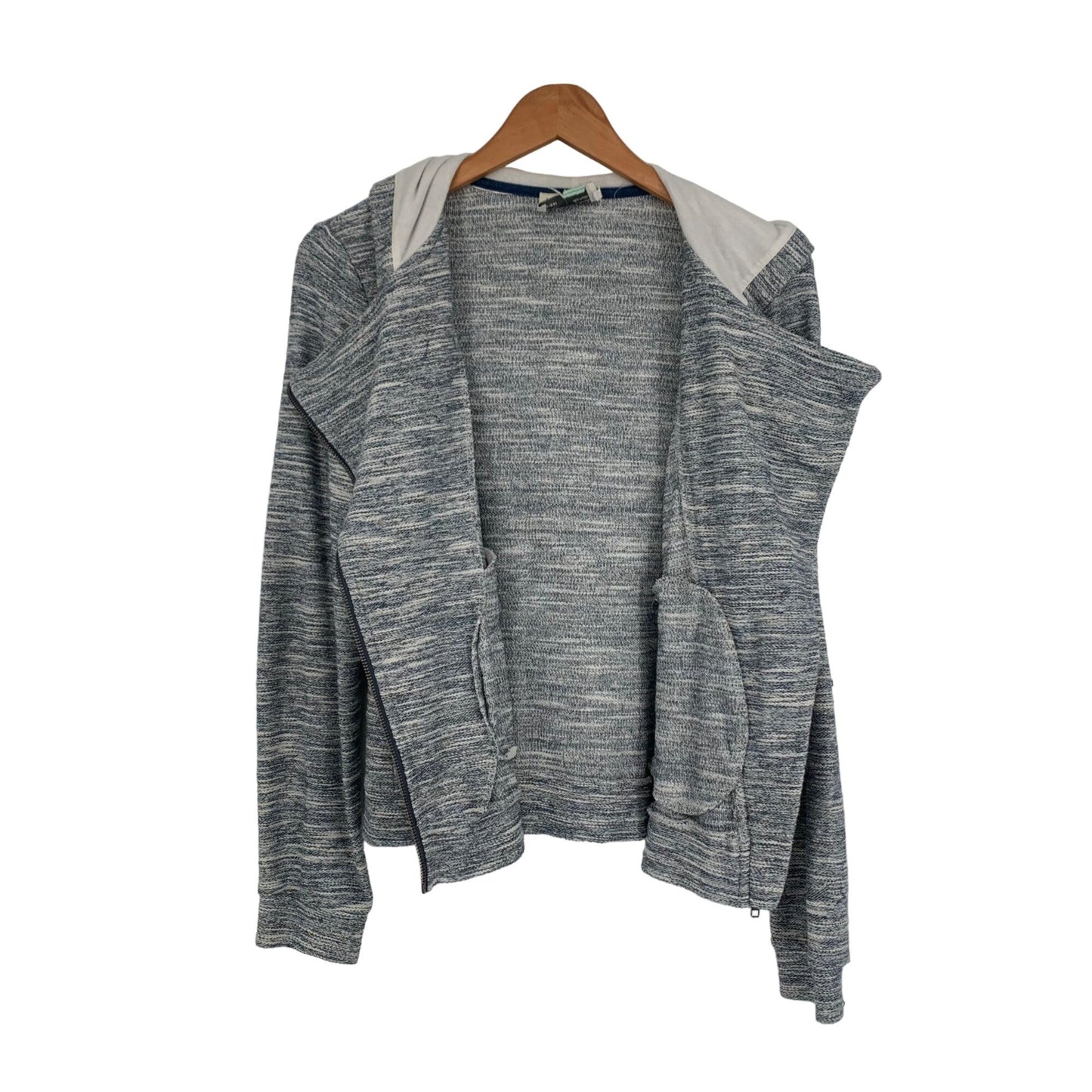 Anthropologie Saturday Sunday S Gray Jacket Hooded Zipper Accent Pockets Comfy