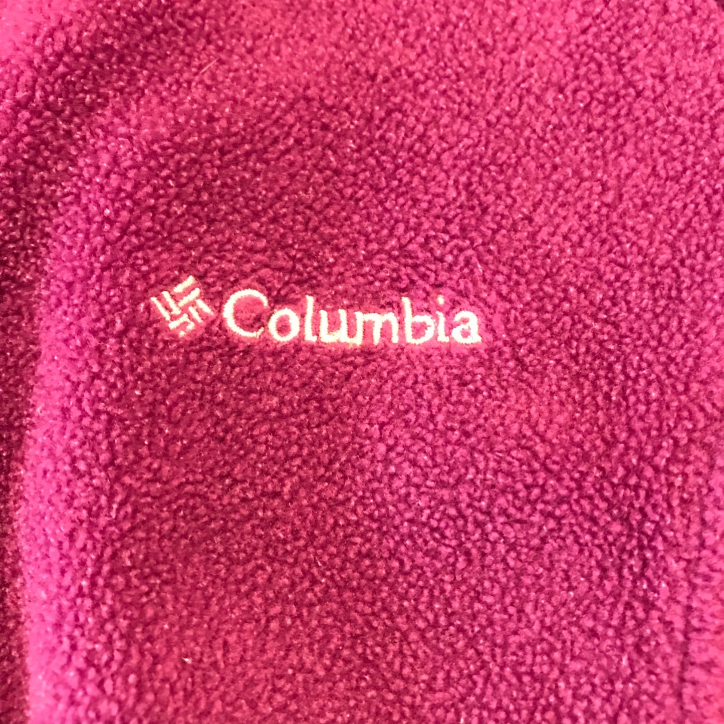 Columbia Womens L Full Zip Up Fleece Jacket Purple Mock Neck Long Sleeves Winter