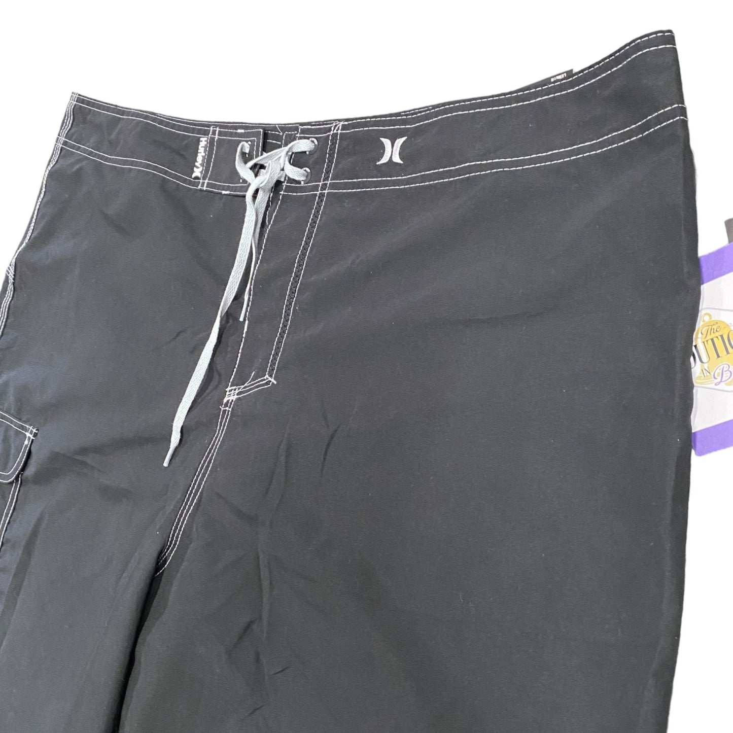 NWT Hurley Mens 42x22 Gray Swim Trunks Board Shorts Knee Length Drawstring Waist