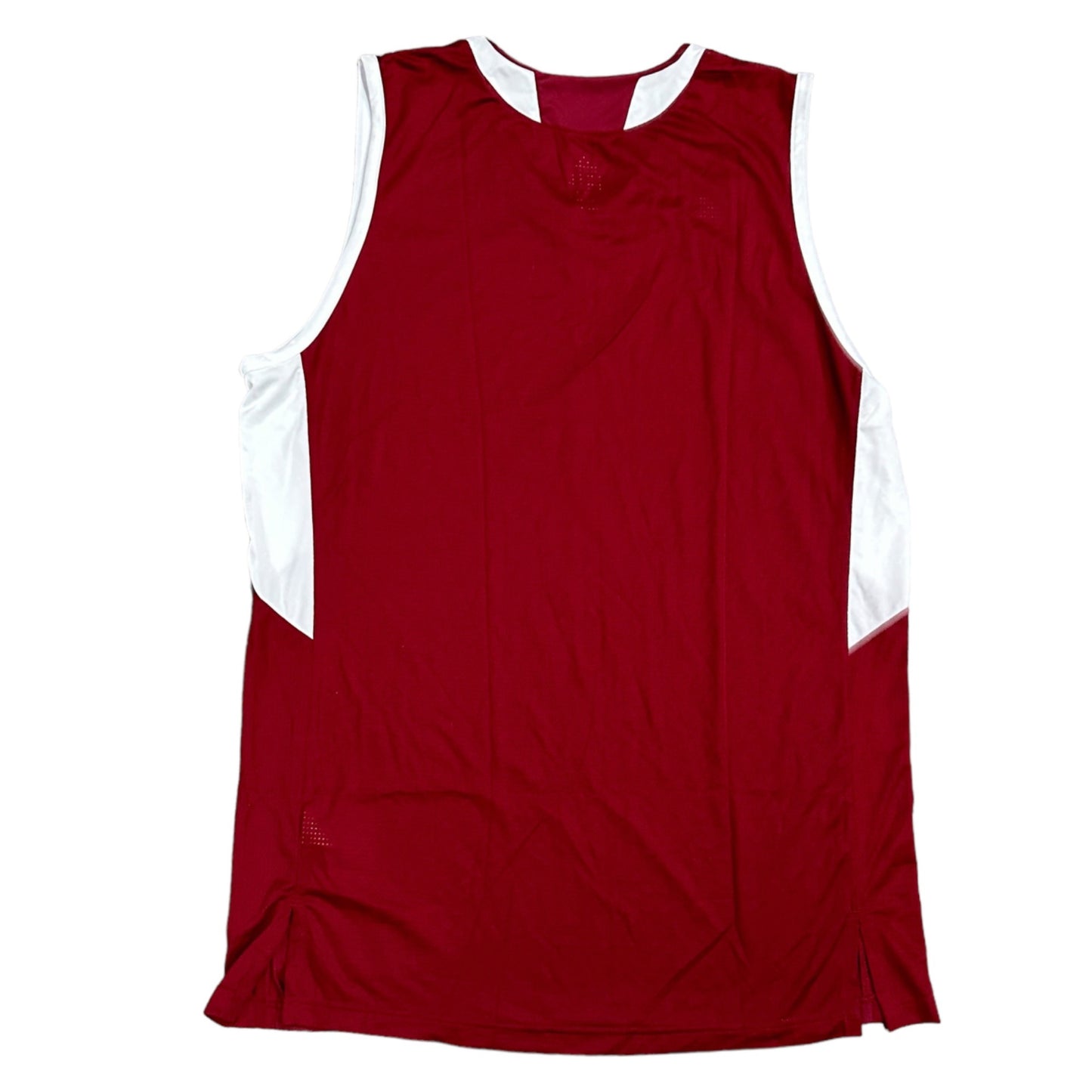 Adidas Mens 2XL Team Jersey Tank Red Maroon White Sleeveless Blank Basketball