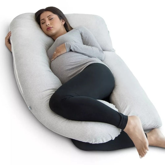 PharMeDoc Pregnancy Pillow U-Shape Full Body Maternity Jersey Cotton Cover