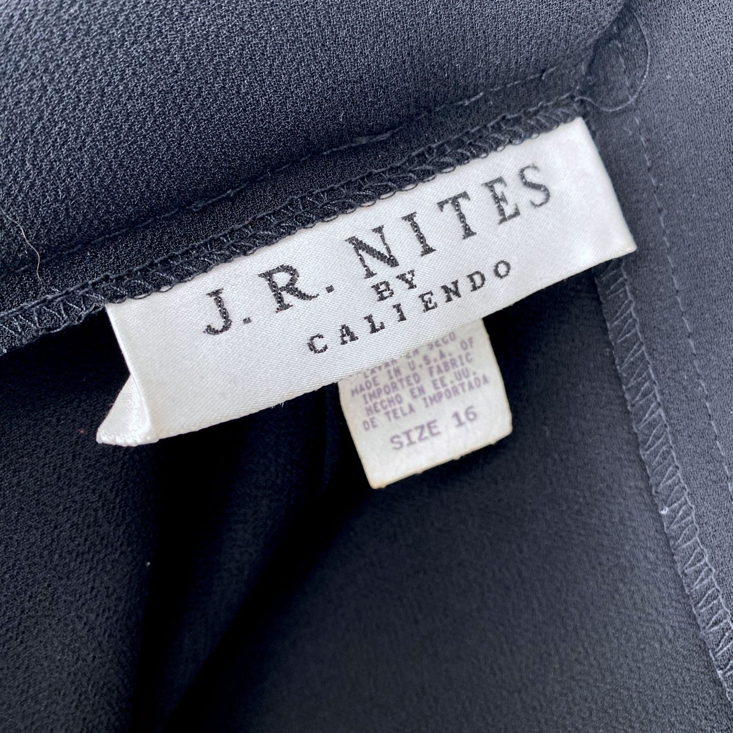 JR Nites Black Palazzo Pants 16 Sheer Overlay Wide Split Leg High Waisted 90s