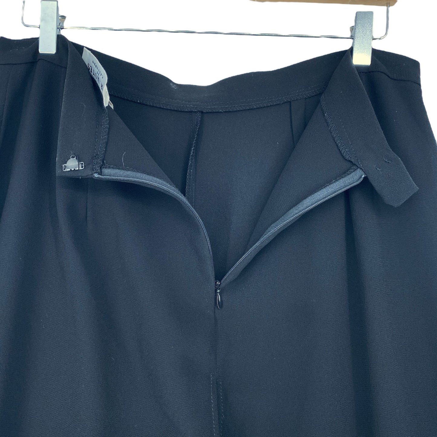 JR Nites Black Palazzo Pants 16 Sheer Overlay Wide Split Leg High Waisted 90s