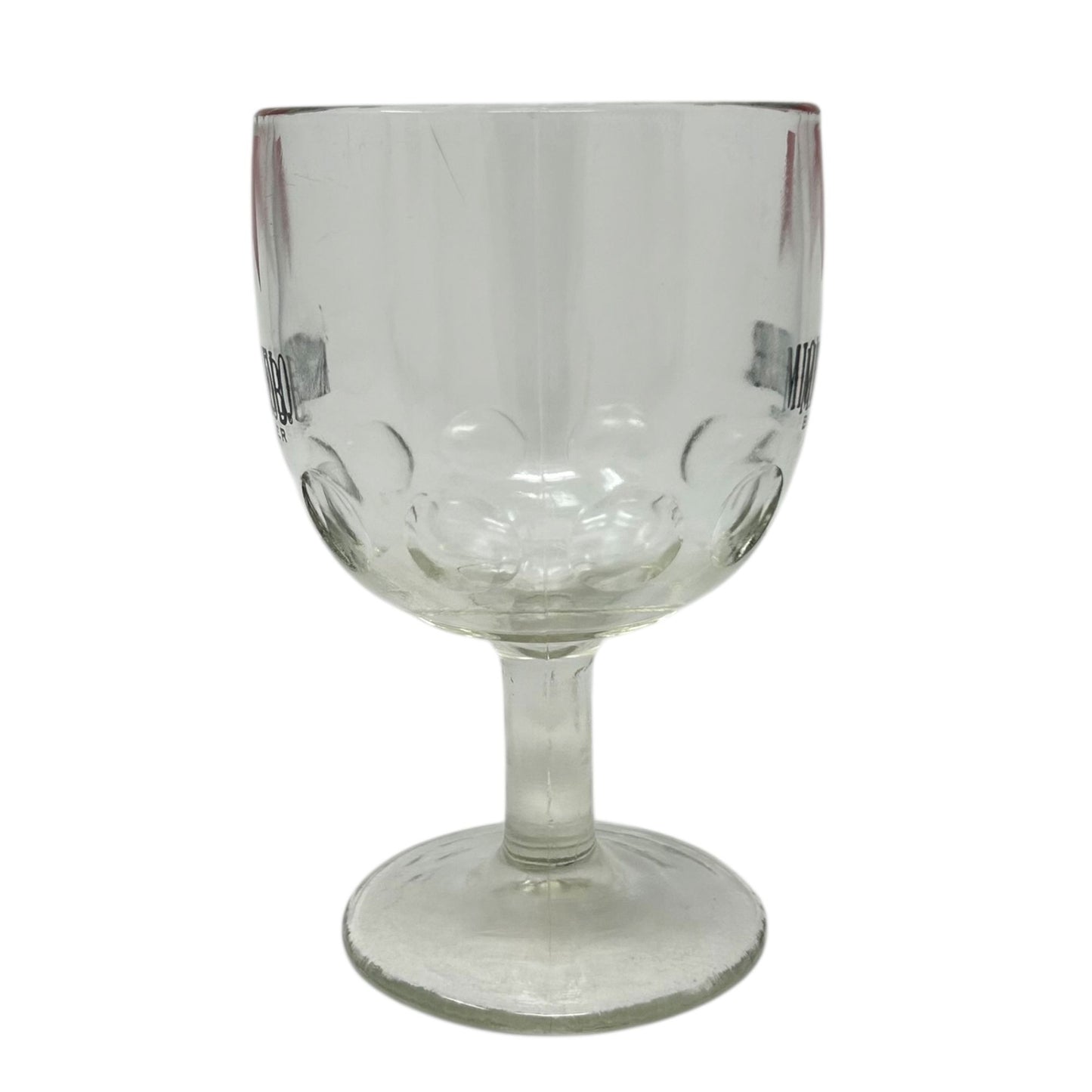 Vintage Michelob Beer Thumbprint Goblet Glass 16 oz Red Logo Barware Breweriana