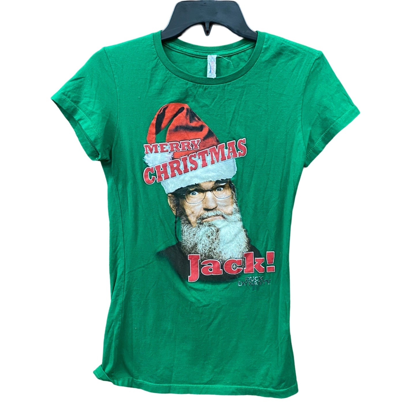 Alstyle L Green Duck Dynasty "Merry Christmas Jack" Tshirt Uncle Sy Short Sleeve