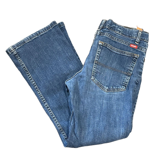 Wrangler Boys Size 16 Husky Blue Jeans Adjustable Waist Straight Stretch Denim