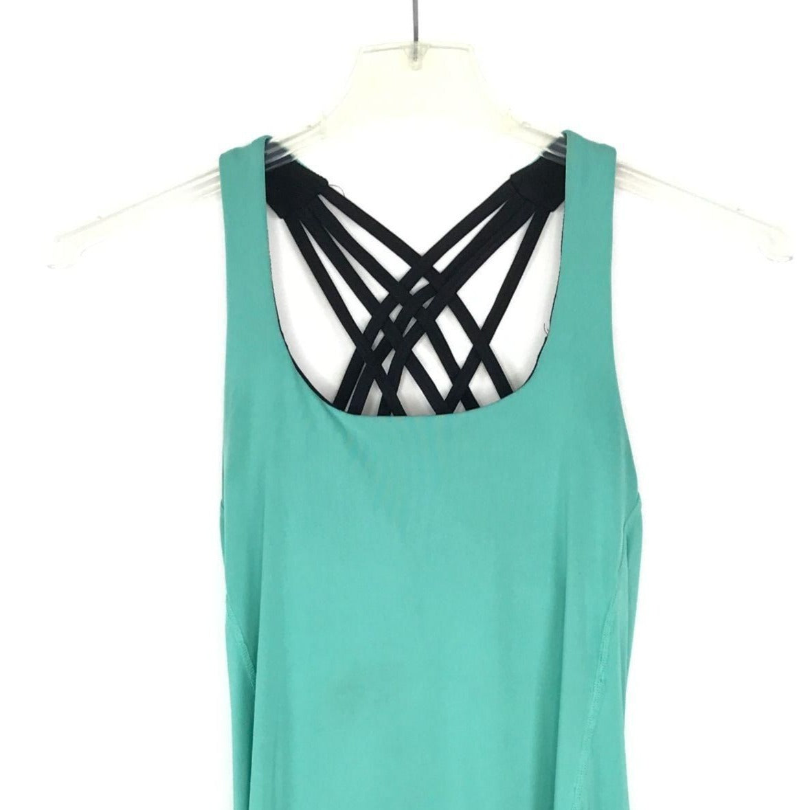 IcyZone S Athletic Tank Top Green Black Strappy Draped Back Athleisure Wear