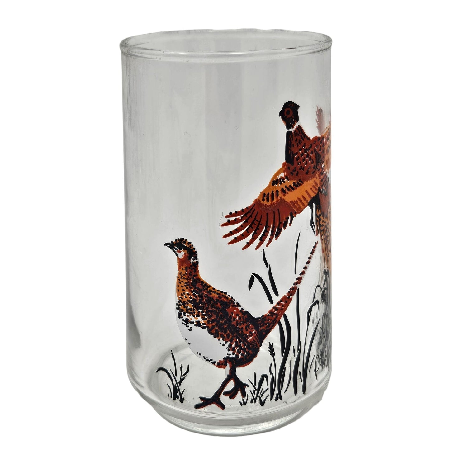 Vintage West Virginia Glass Wildlife Game Bird Drinking Glass Set Pheasant