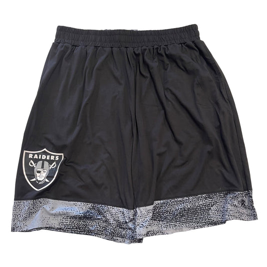 NFL Team Apparel L Las Vegas Raiders Black Grey Athletic Shorts Elastic Waist