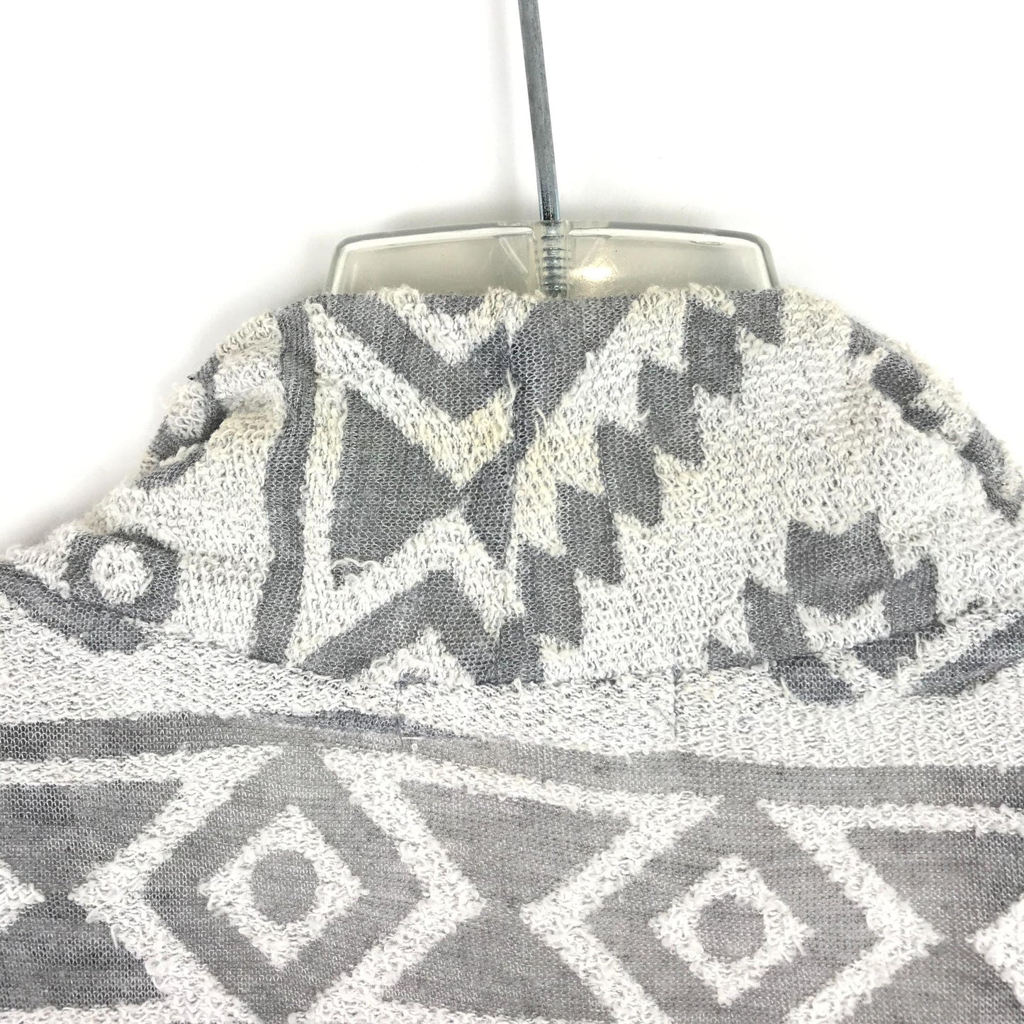 Maurices Womens 2 Open Front Cardigan Sweater Gray Off White Southwest Print