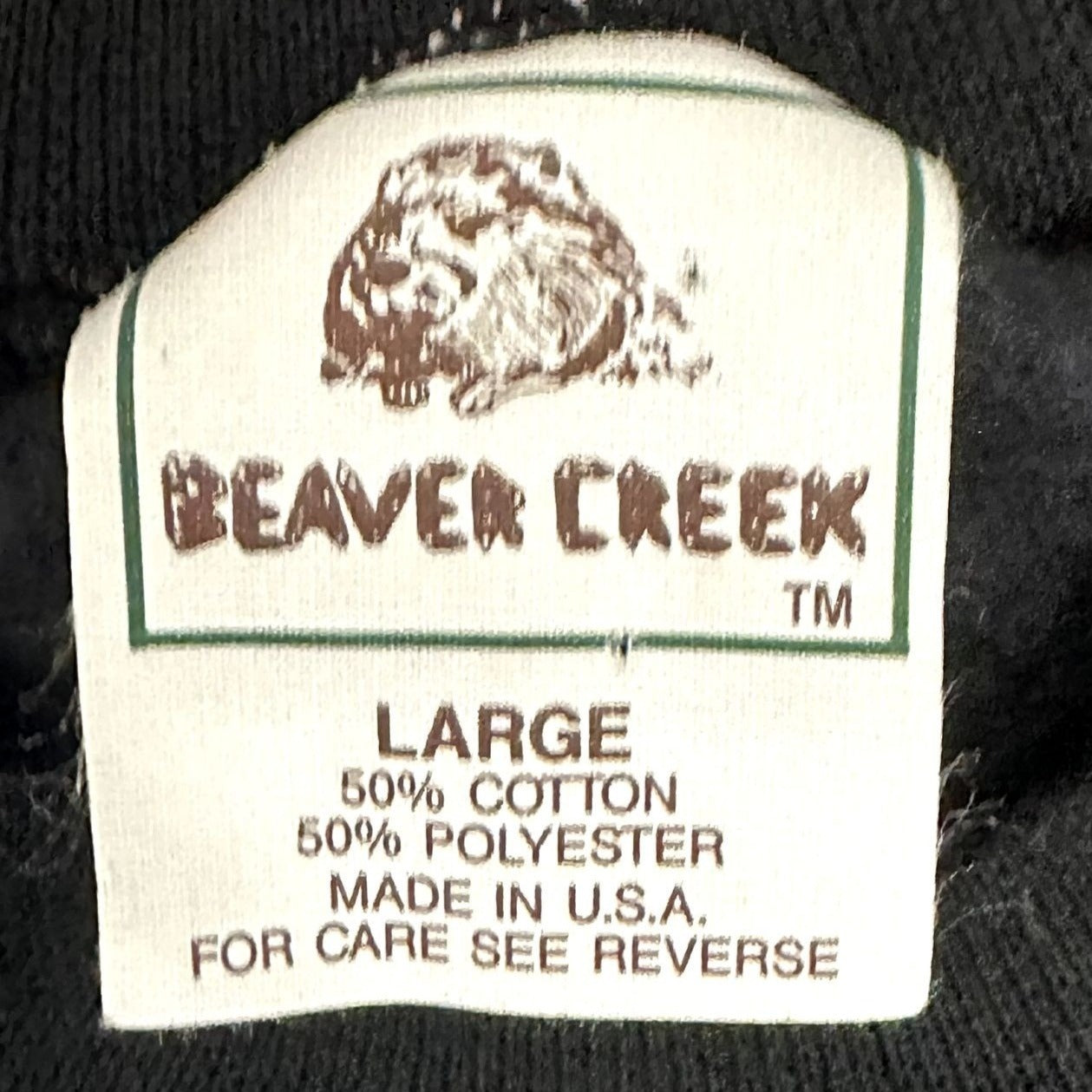 Vintage Beaver Creek L Skagway Alaska Crewneck Sweatshirt Bald Eagle Black 1980s