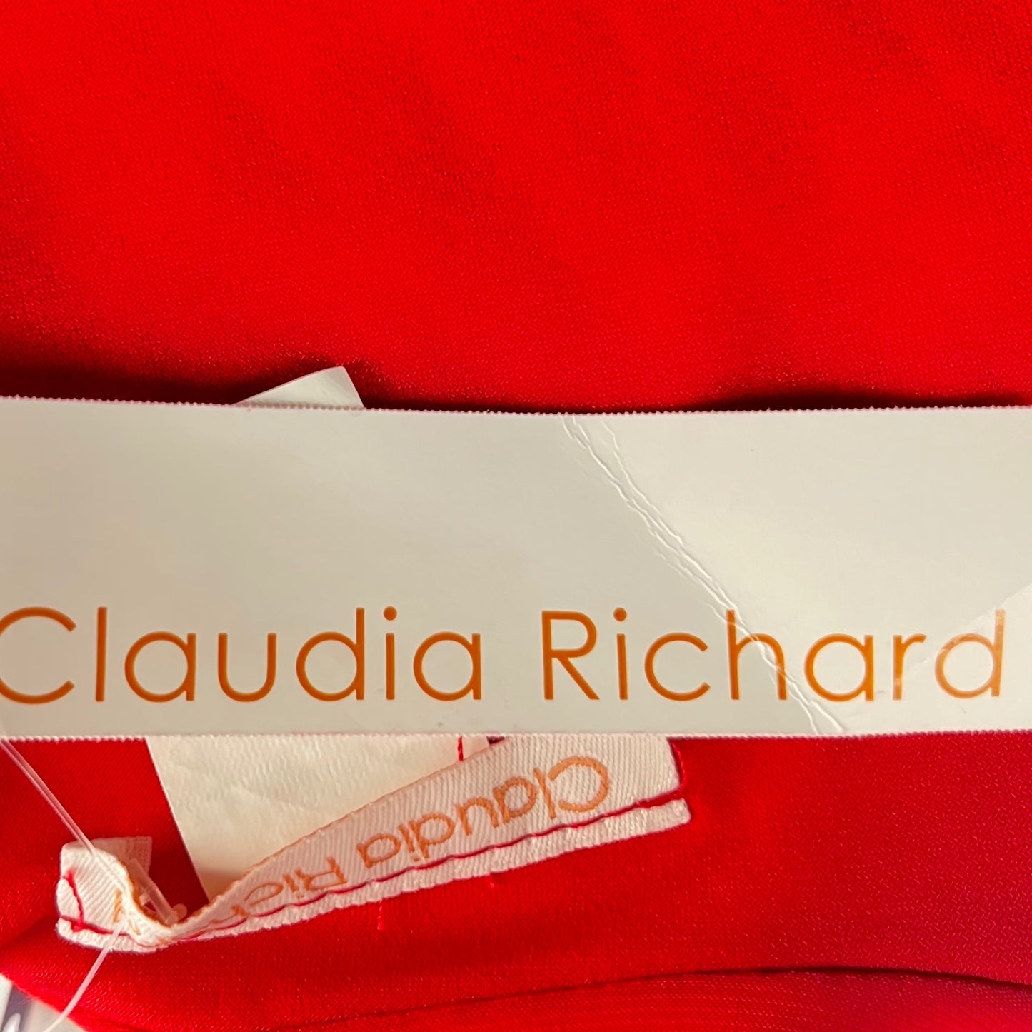 Claudia Richard S Red Ruffle Front Sleeveless Blouse Flutter Collar Career NWT