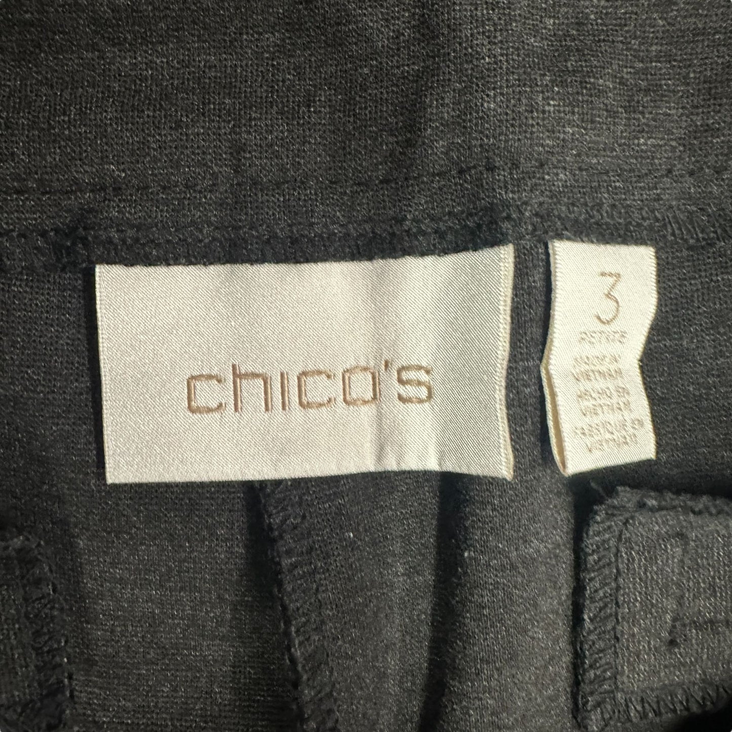 Chico's Womens 3 Petite Gray Dress Pants Straight Leg Workwear Business Casual