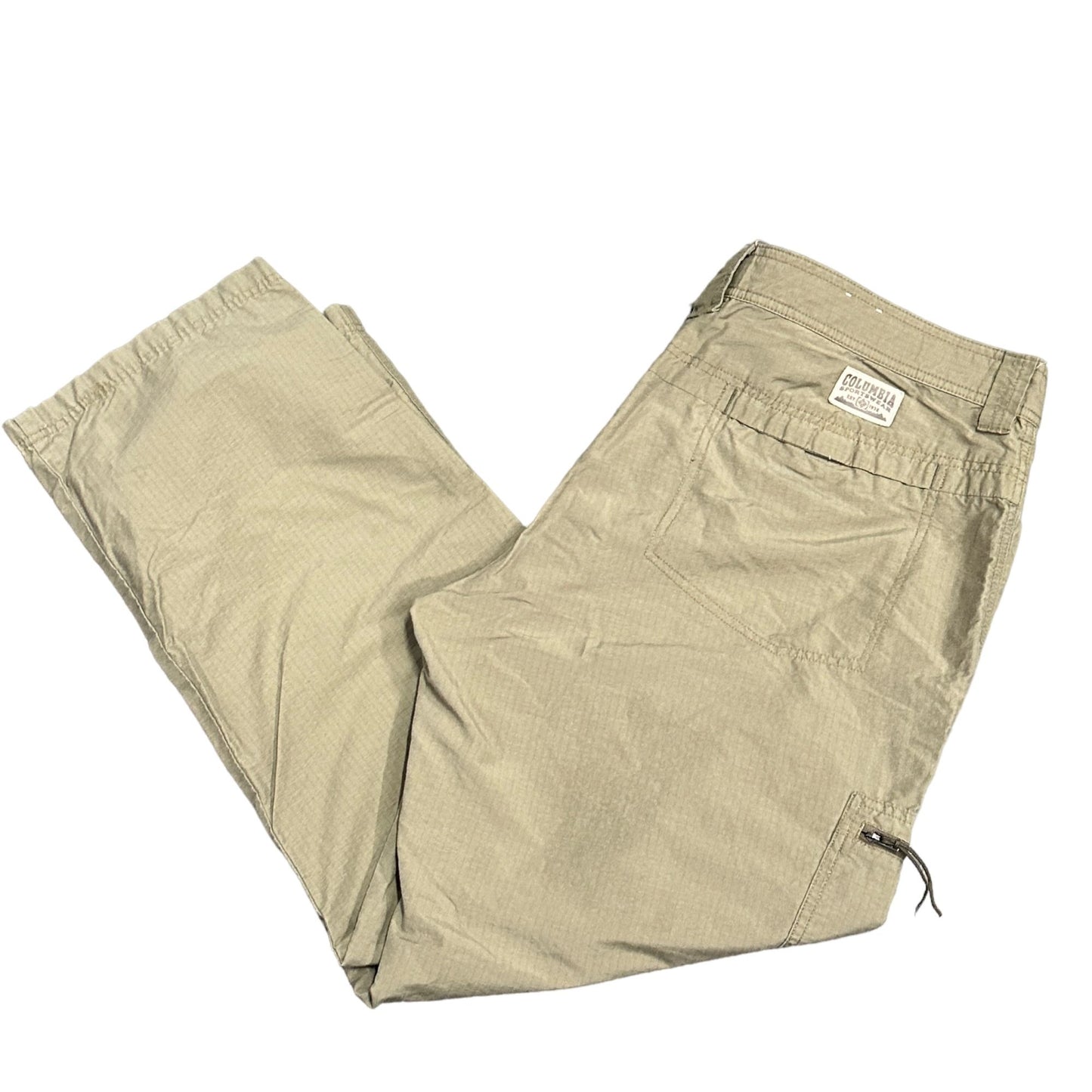 Columbia Twisted Cliff RipStop Mens 40X30 Zip Fly Cargo Hiking Khaki Pant XM8936