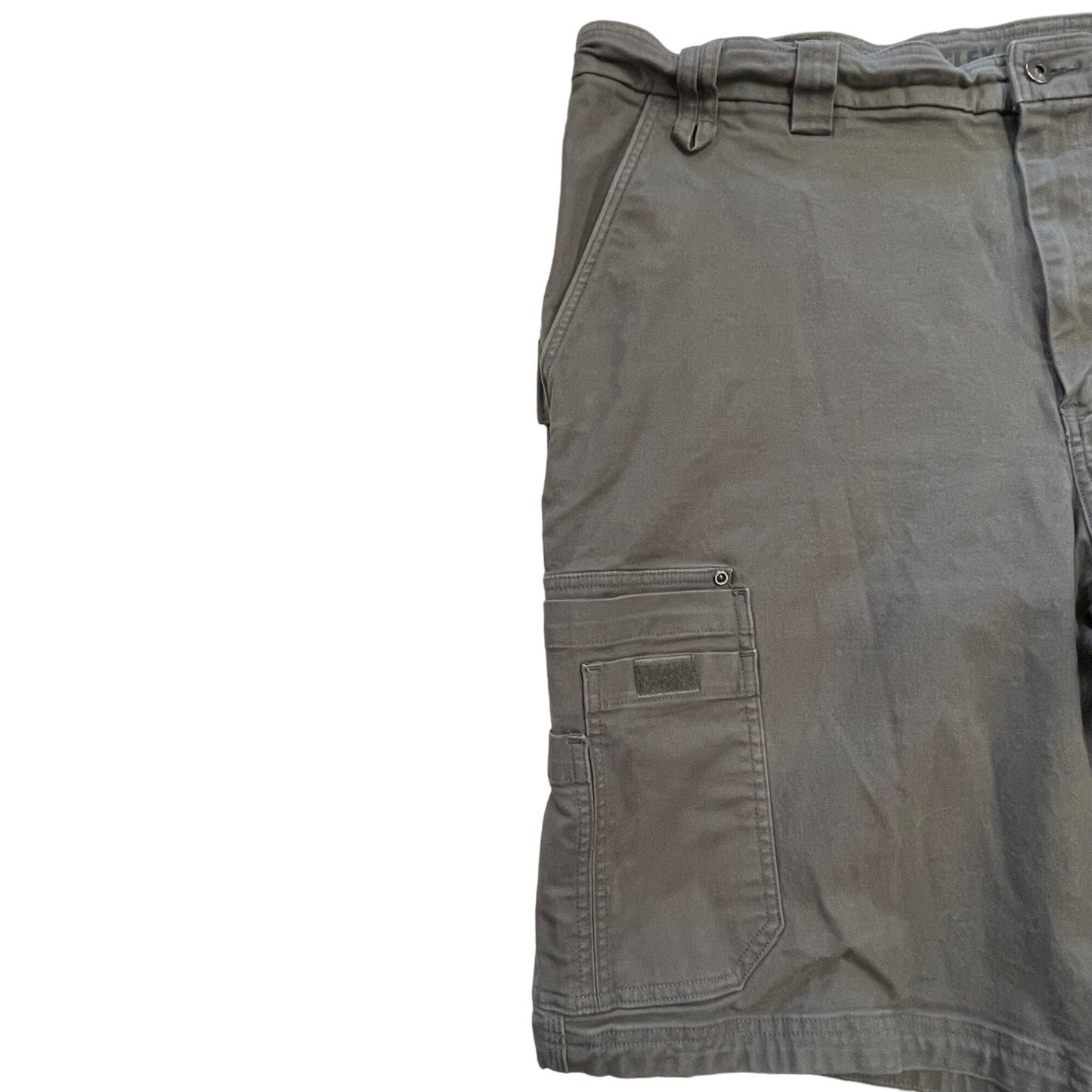 Duluth Trading Co Mens 46 Gray Flex Fire Hose Cargo Shorts Utility Pockets