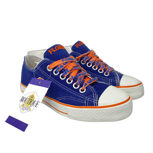UF Florida Gators Womens 8 Low-Top Canvas Sneakers NCAA Team Shoe Blue Orange