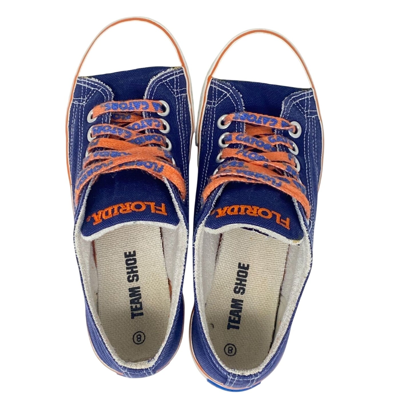 UF Florida Gators Womens 8 Low-Top Canvas Sneakers NCAA Team Shoe Blue Orange