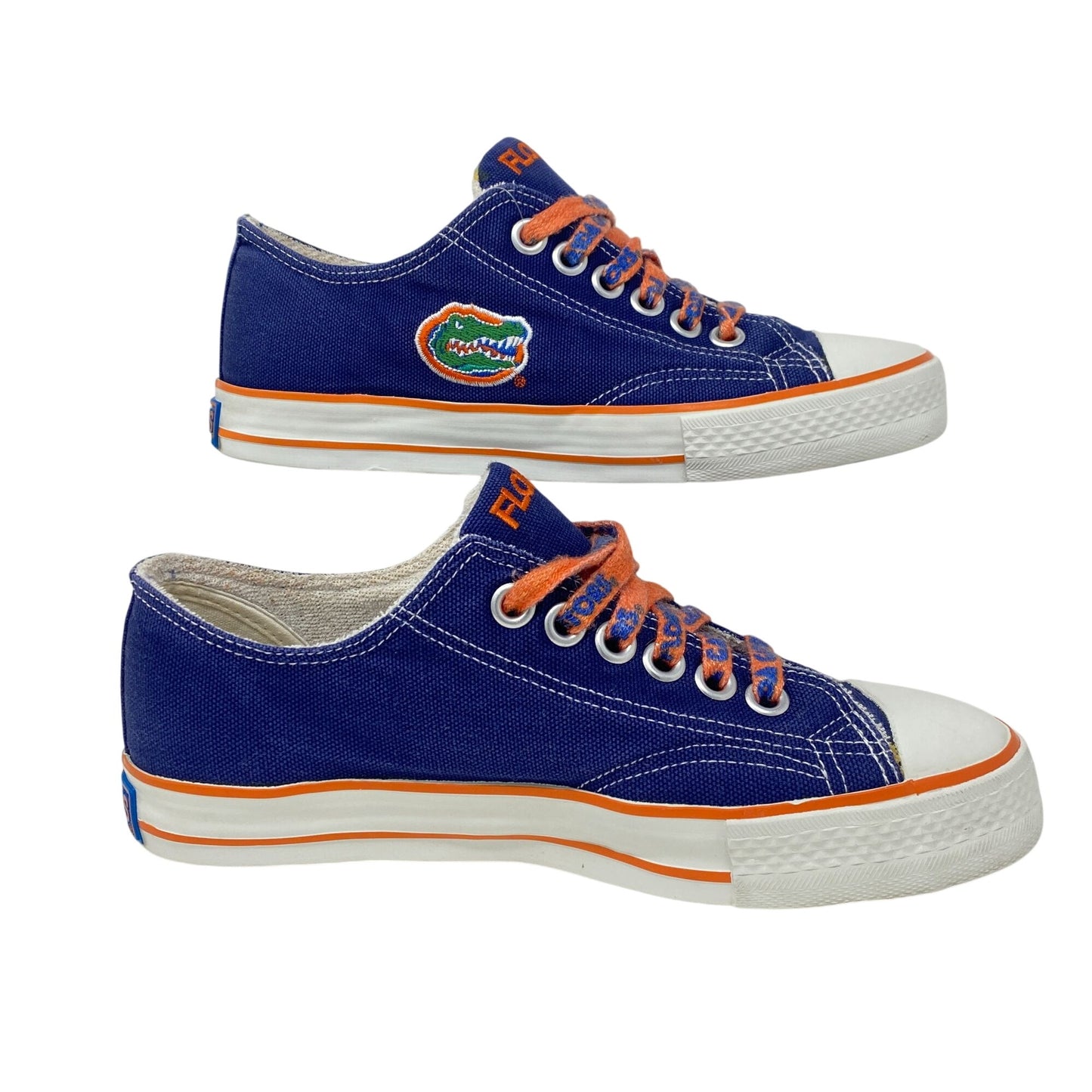 UF Florida Gators Womens 8 Low-Top Canvas Sneakers NCAA Team Shoe Blue Orange