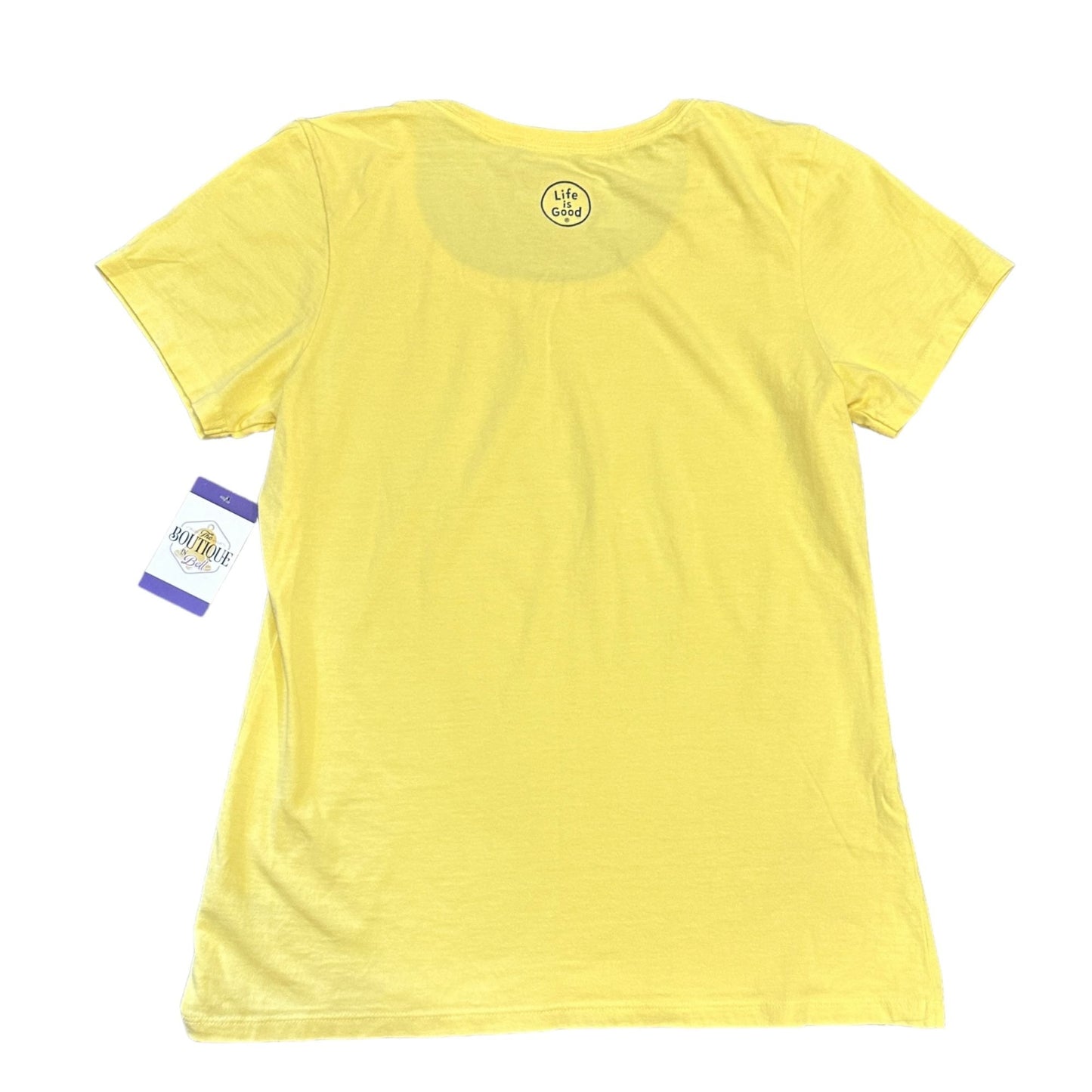 Life Is Good Womens M Yellow "Let's Sea" Crusher Tee Classic Fit TShirt Scoop