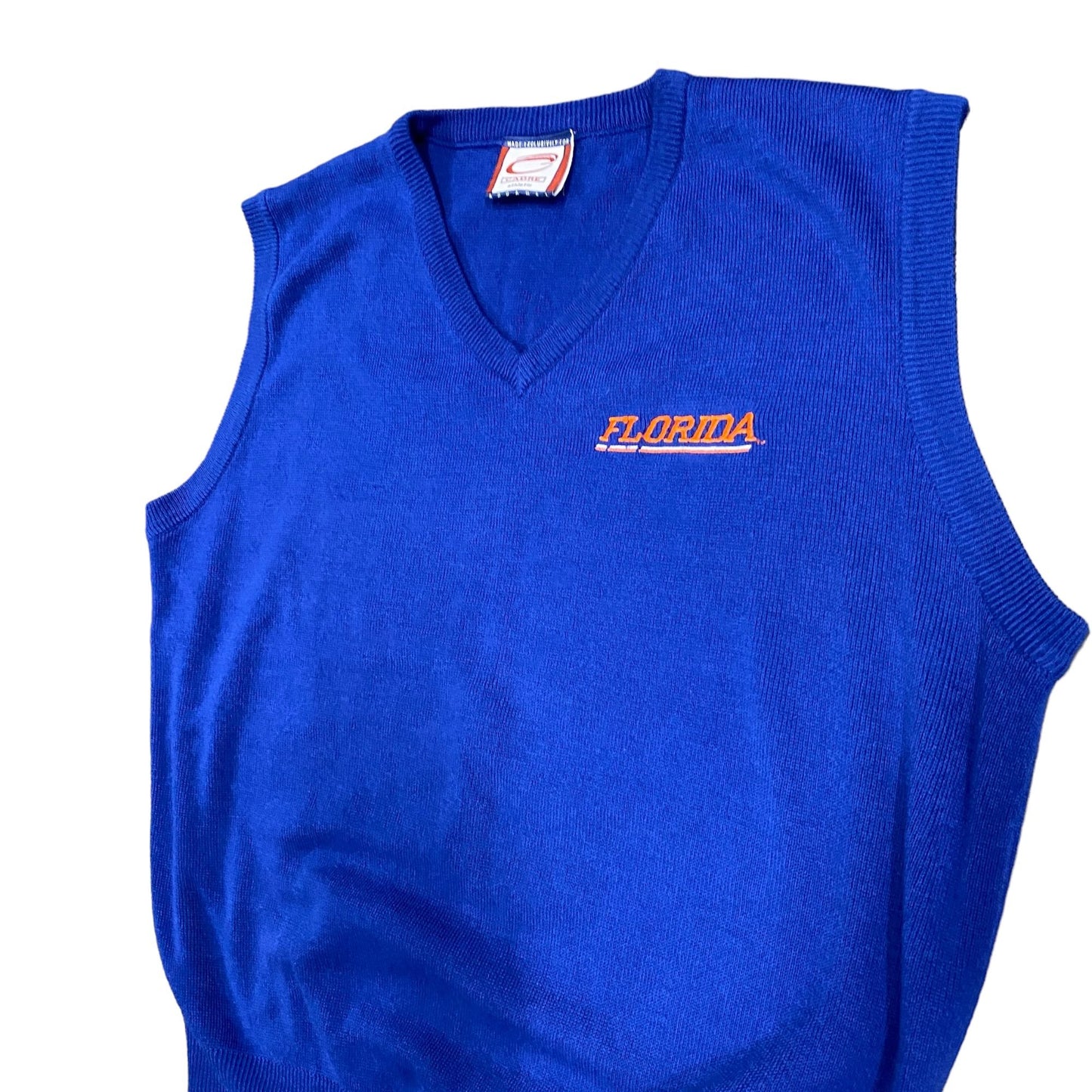 Vintage Cadre Athletic Florida Gators L Blue Sweater Vest Vneck Sleeveless Knit