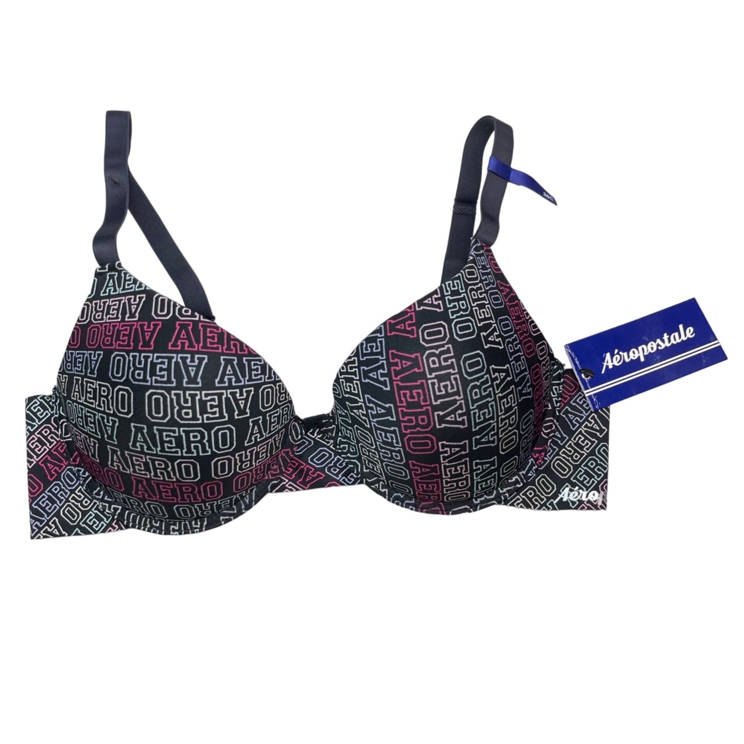 NWT Aeropostale 36C Push Up Bra Logo Adjustable Straps Underwire Logo Intimates